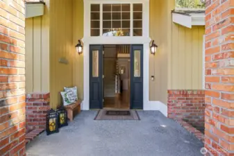 Inviting front porch entry to greet your guests!