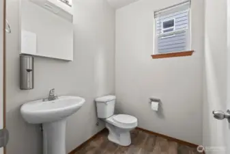 Powder room on the lower level