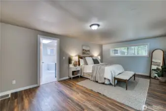 The oversized primary suite with an updated and lavished ensuite!