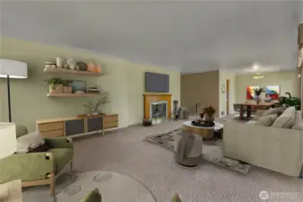 Oppositive View of Living Area _ Virtually Staged