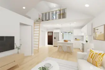 This is a rendition of how you could finish this home.