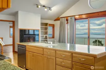 Custom Craftsman Home w/updates throughout- framing panoramic Sound & mtn. vistas from nearly every room.