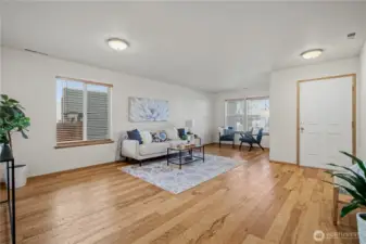 Enter into the spacious living room.