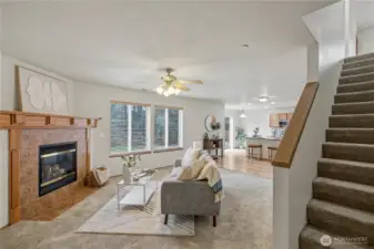Family room faces the patio and back yard.