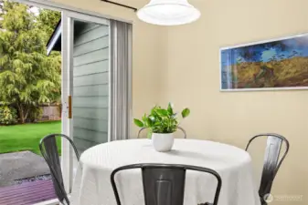 Breakfast nook with access to yard off kitchen