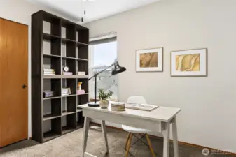 This bedroom can be a great office too.