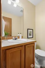 Powder bathroom on main floor, convenient for guests