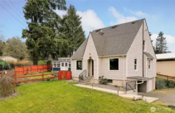 Drone view of front-right side of property, 3 levels of living!