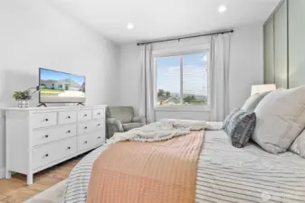 Enjoy waking to distant views of Twin Sisters