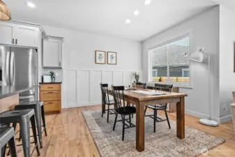Nice wainscotting detail in dining room