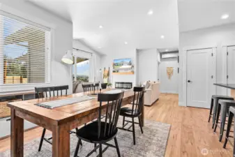 Room for an even larger table if you need it in this spacious dining room