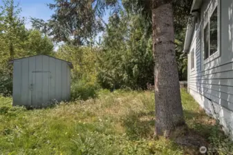 One of 2 storage sheds