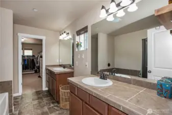 Primary Bathroom with dual vanities