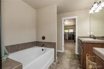 garden tub and walk-in closet