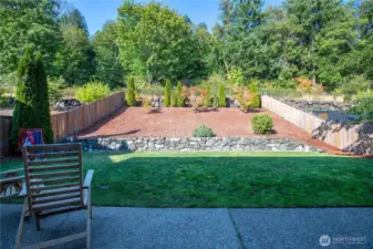 fully fenced backyard