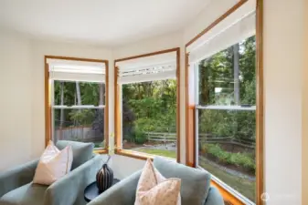 Imagine waking up to this private peaceful greenbelt view