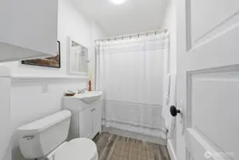 Updated bathroom with modern fixtures, stylish finishes, and a fresh, inviting feel.