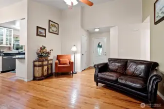 Open Living Space with Oak Hardwood Floors