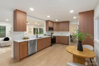 Kitchen fully remodeled for comfort, everyday function, and timeless luxury.