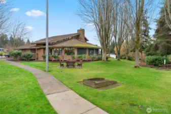 HOA dues cover reserve building and maintenance of shared spaces—including the clubhouse, landscaping, streets, water systems, and underground utilities.