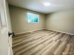 Large primary bedroom faces the backyard, and is large enough for king-sized bed.