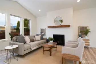 Living room - Pics are of a different 1785 plan. Features and colors may differ.