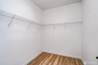 Primary Walk-in Closet. Pics are of a different 1785 plan. Features and colors may differ.