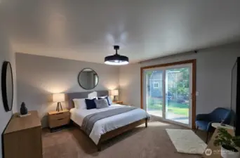 Photo is edited and virtually staged.