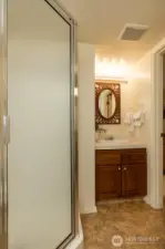 Second 3/4 bathroom downstairs.