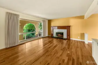 Oversized entry and living room.