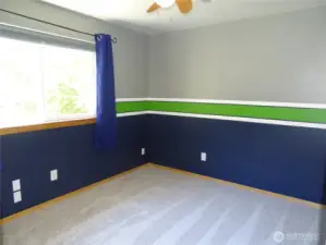 Bedroom 2 with SeaHawks Theme.