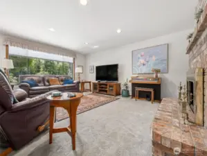 Family Room with Electric Insert Fireplace