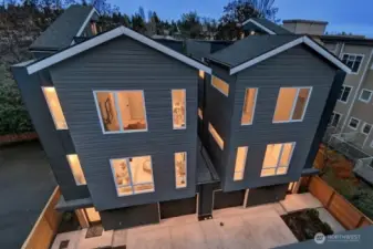 Set back with great territorial views from roof top deck