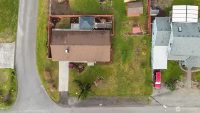 Top down aerial view of home.