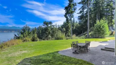 Enjoy relaxing and taking in the sun on the patio with the views of Port Susan and the Cascade Mountains as your backdrop.