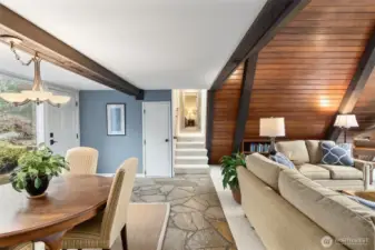 Looking through the living & dining area towards the bedroom end of the house.