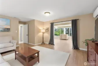 From the bonus room, looking toward the sunroom/art studio.