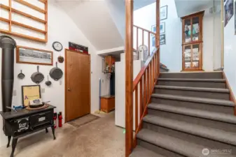 stairs leading to the additional liviung space