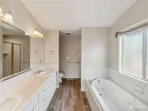 Primary Bath with Luxury Vinyl Flooring