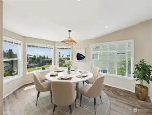 Dining Area off Kitchen with View (virtually staged)