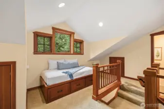 Custom daybed in loft area