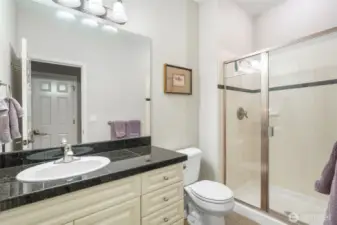 Main level 3/4 bath for guests or extended family.