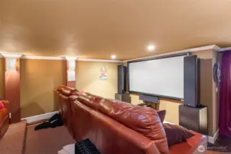 Tiered home theater for the ultimate at home viewing experience.