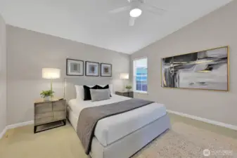 Primary suite offers comfort, privacy, and generous space.