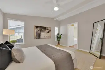 Primary suite offers comfort, privacy, and generous space.