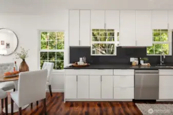 Full height upper cabinets offer that extra shelf of storage.