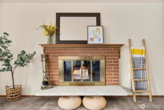 Wood burring fireplace to cozy fall and winter days.