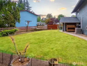 Big, flat side yard.