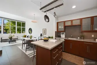 Open concept main level allows the kitchen to flow seamlessly to the counter eating, dining and living areas. This floor has such a great feel.