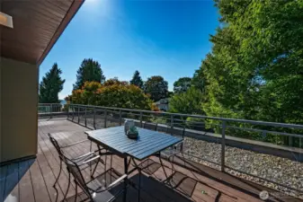 Part of the expansive view deck facing southwest. The deck truly extends your living space by 400 sq ft!
